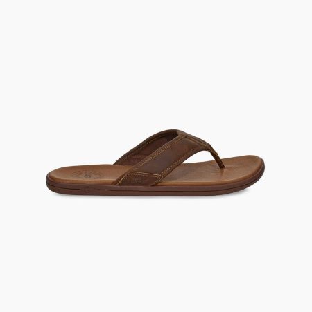 UGG Seaside Leather - Flip Flops Herre - Brune (NO-B253)